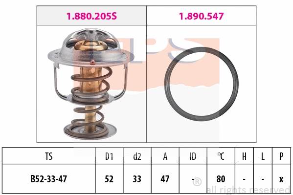 Thermostat, coolant (EPS-1880 205)