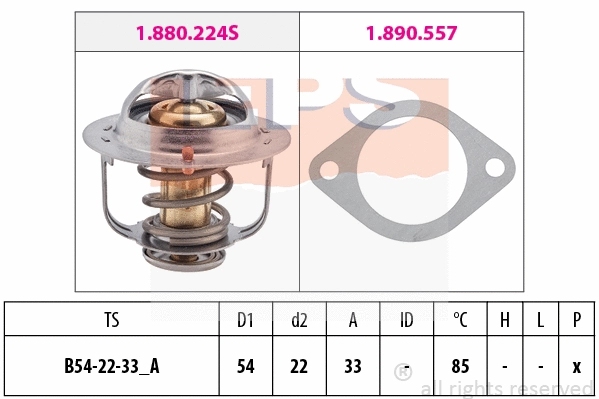 Thermostat, coolant (EPS-1880 335)