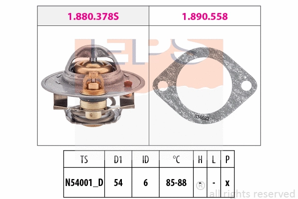 Thermostat, coolant (EPS-1880 378)