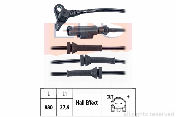 Sensor, wheel speed (EPS-1960 163)