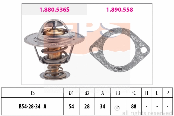 Thermostat, coolant (EPS-1880 536)
