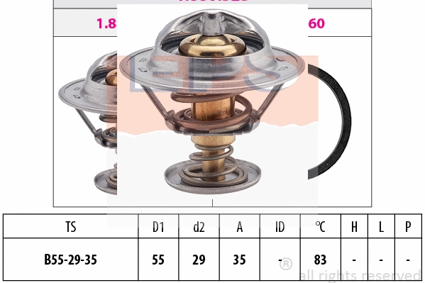 Thermostat, coolant (EPS-1880 323S)