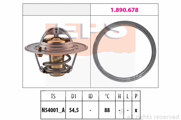 Thermostat, coolant (EPS-1880 787)