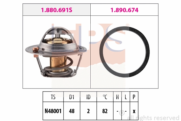 Thermostat, coolant (EPS-1879 999)