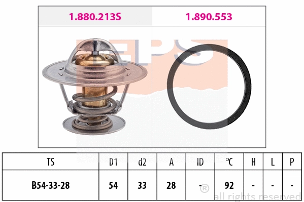 Thermostat, coolant (EPS-1880 213)