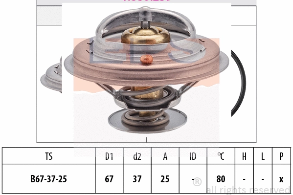 Thermostat, coolant (EPS-1880 259S)