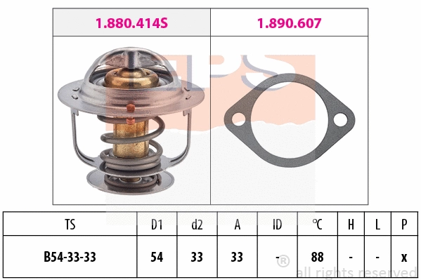 Thermostat, coolant (EPS-1880 414)