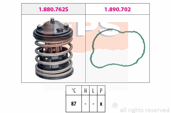 Thermostat, coolant (EPS-1880 827)