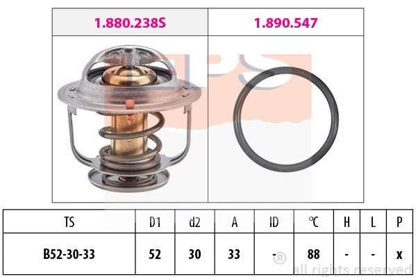 Thermostat, coolant (EPS-1880 269)