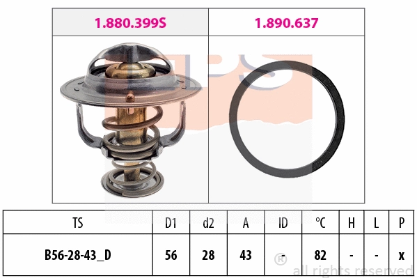 Thermostat, coolant (EPS-1880 522)