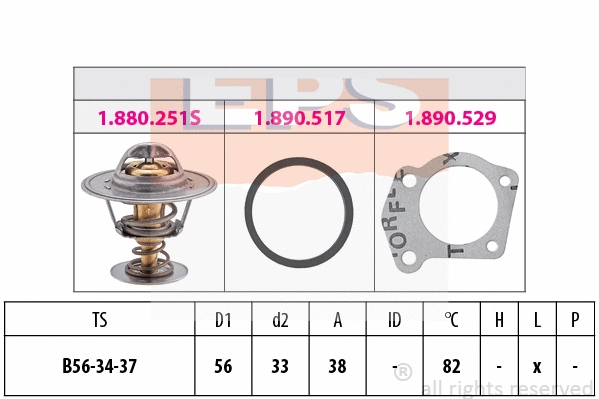 Thermostat, coolant (EPS-1880 251)