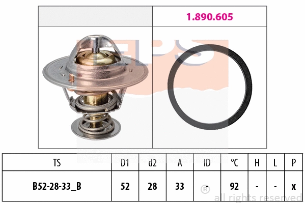Thermostat, coolant (EPS-1880 928)