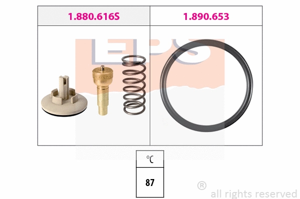 Thermostat, coolant (EPS-1880 616)