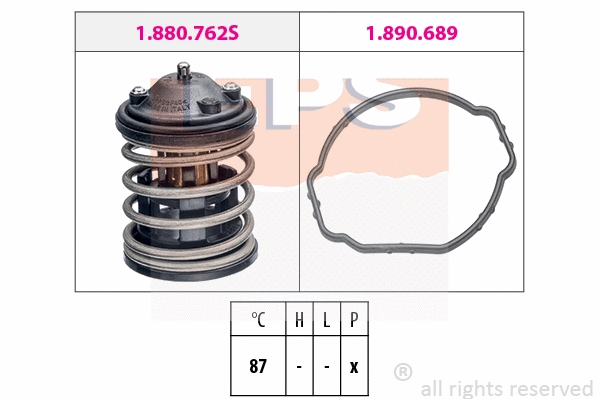 Thermostat, coolant (EPS-1880 762)