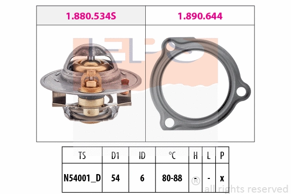 Thermostat, coolant (EPS-1880 587)