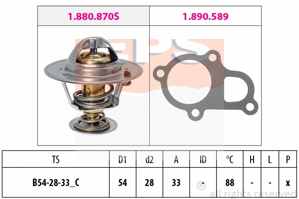 Thermostat, coolant (EPS-1880 870)
