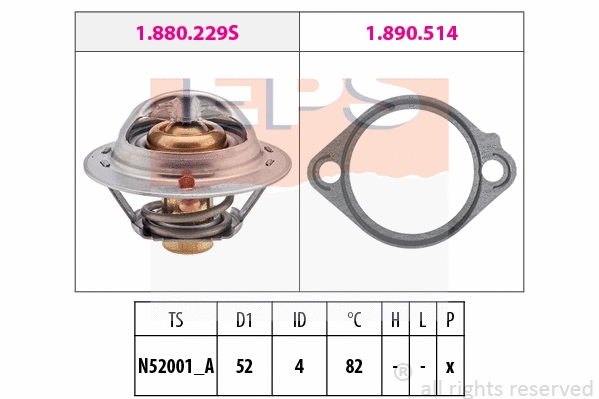 Thermostat, coolant (EPS-1880 437)