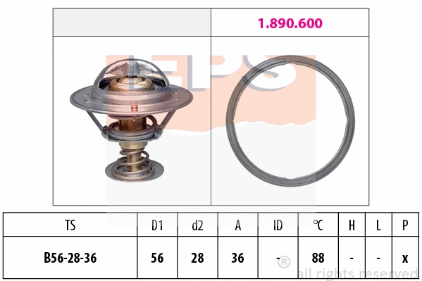 Thermostat, coolant (EPS-1880 948)