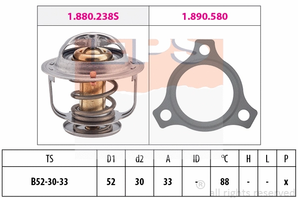 Thermostat, coolant (EPS-1880 238)