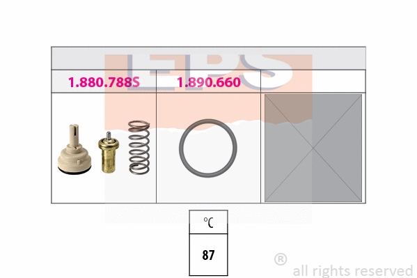 Thermostat, coolant (EPS-1880 788K)