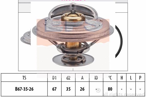 Thermostat, coolant (EPS-1880 254S)