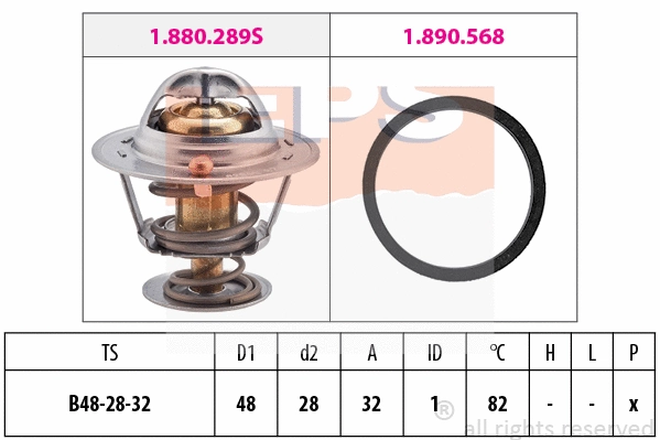 Thermostat, coolant (EPS-1880 466)