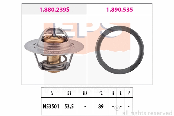 Thermostat, coolant (EPS-1880 630)