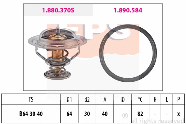Thermostat, coolant (EPS-1880 370)