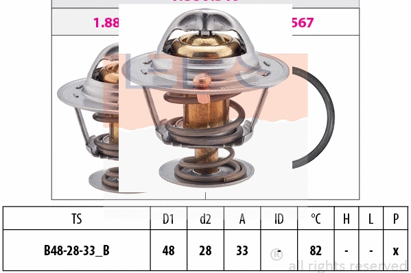 Thermostat, coolant (EPS-1880 319S)
