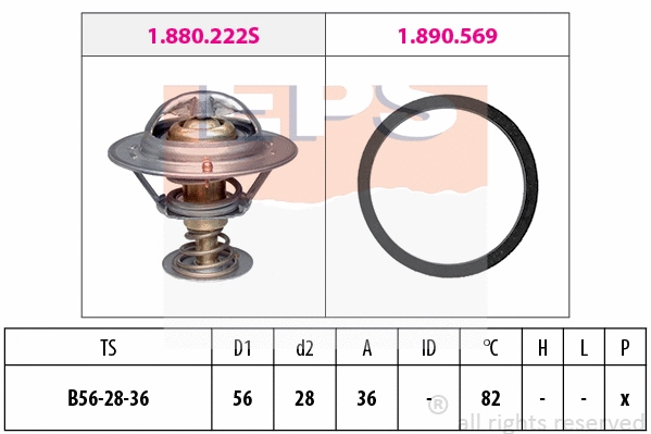 Thermostat, coolant (EPS-1880 222)