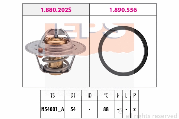 Thermostat, coolant (EPS-1880 533)