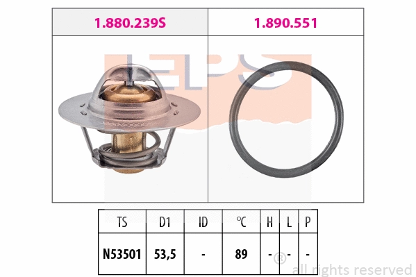 Thermostat, coolant (EPS-1880 239)