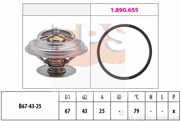 Thermostat, coolant (EPS-1880 983)
