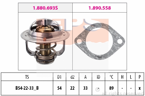 Thermostat, coolant (EPS-1880 693)