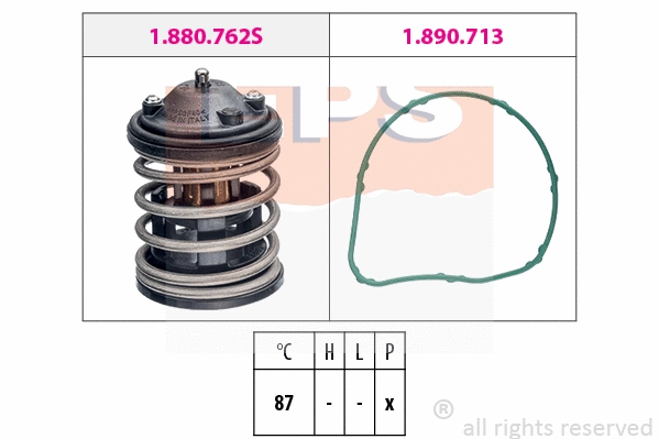 Thermostat, coolant (EPS-1880 851)