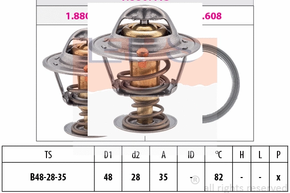 Thermostat, coolant (EPS-1880 415S)