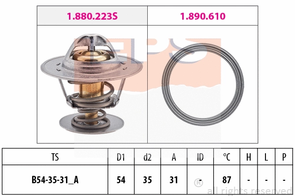 Thermostat, coolant (EPS-1880 435)