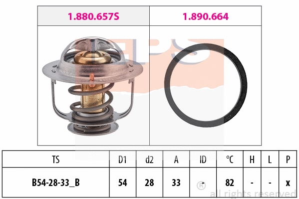 Thermostat, coolant (EPS-1880 657)