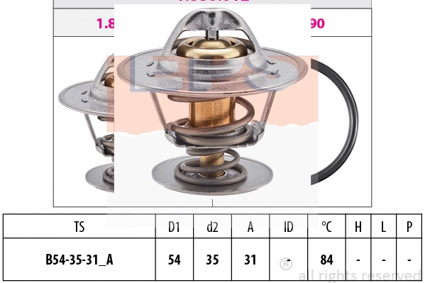 Thermostat, coolant (EPS-1880 612S)