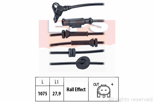 Sensor, wheel speed (EPS-1960 164)