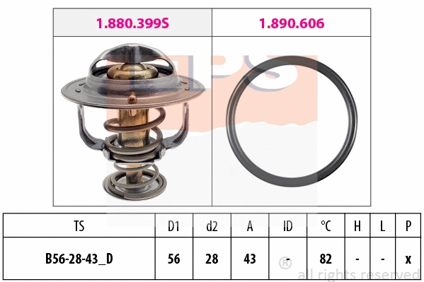 Thermostat, coolant (EPS-1880 848)