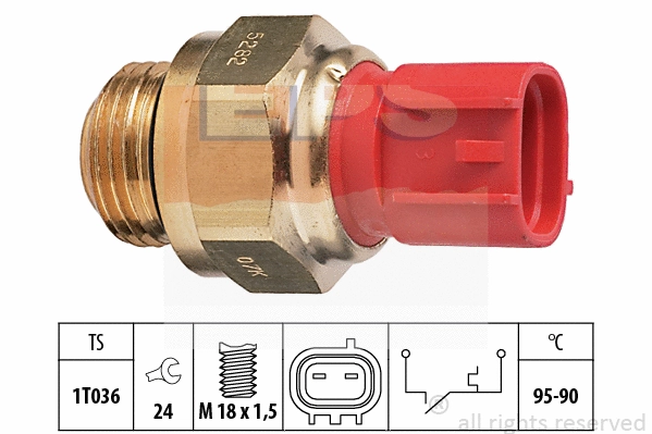 Temperature Switch, radiator fan (EPS-1850 282)