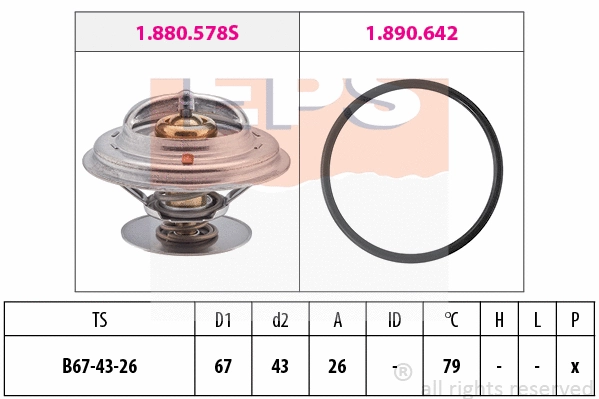 Thermostat, coolant (EPS-1880 578)