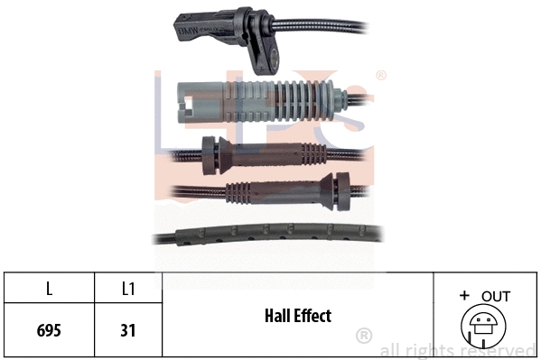 Sensor, wheel speed (EPS-1960 076)