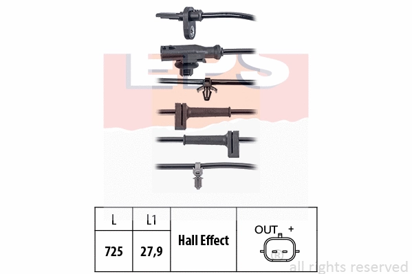 Sensor, wheel speed (EPS-1960 095)