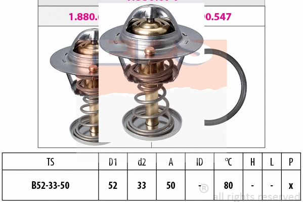 Thermostat, coolant (EPS-1880 674S)