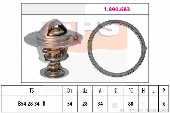 Thermostat, coolant (EPS-1880 834)
