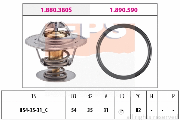 Thermostat, coolant (EPS-1880 380)