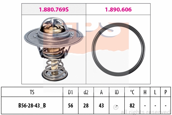 Thermostat, coolant (EPS-1880 413)