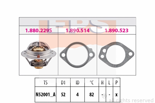 Thermostat, coolant (EPS-1880 229)